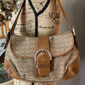 Coach signature shoulder bag brown